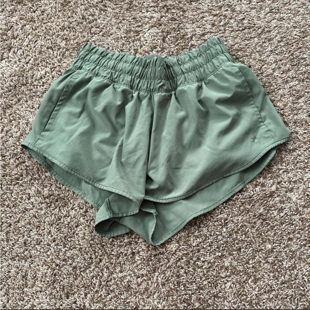 aerie Sage Green Athletic Running Shorts
